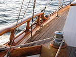 a run of teak sailing to Catalina